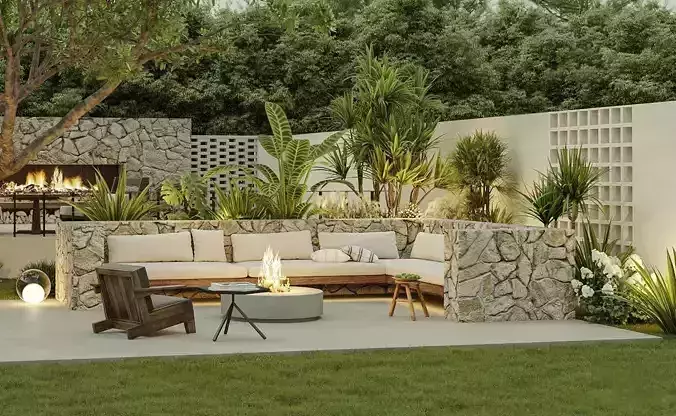 Forest-style natural and artistic courtyard landscape