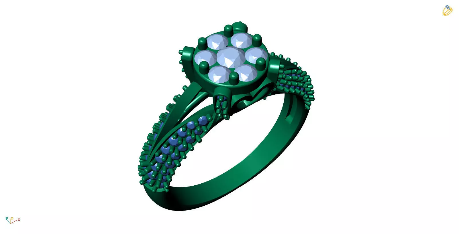 Jewelry 3D Models with render and 3dm stl - R-3929 3D print model_0