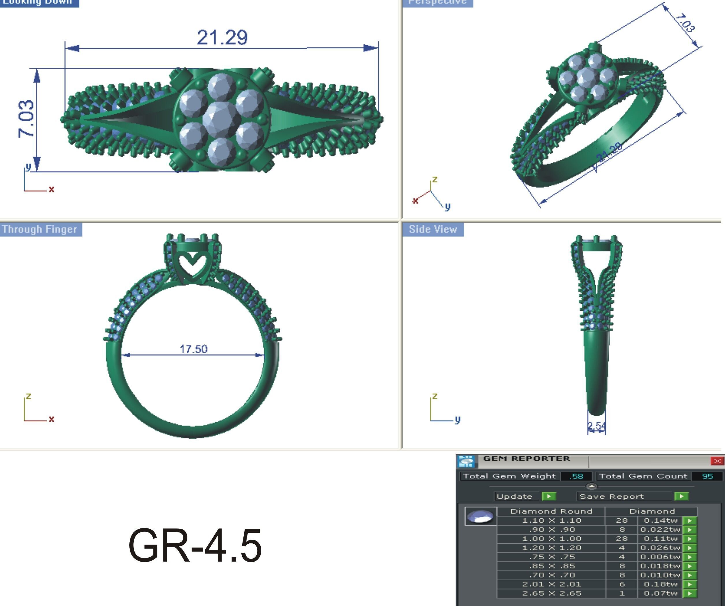 Jewelry 3D Models with render and 3dm stl - R-3929 3D print model_4