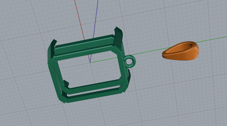 Pendant emerald Model 7389 3D print model_4