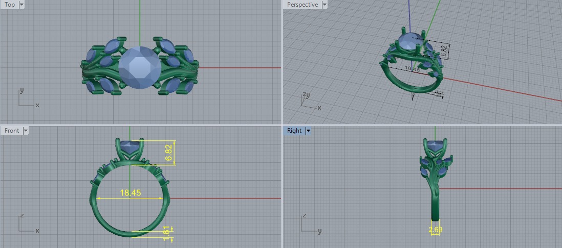 Ring leaves Model 7388 3D print model_5