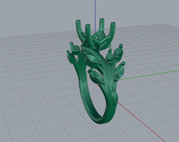 Ring leaves Model 7388 3D print model_3