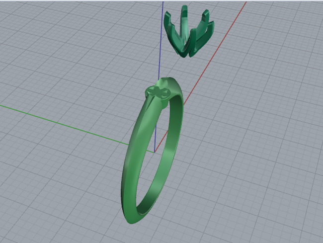 Solitaire ring Model 7480 3D print model_3