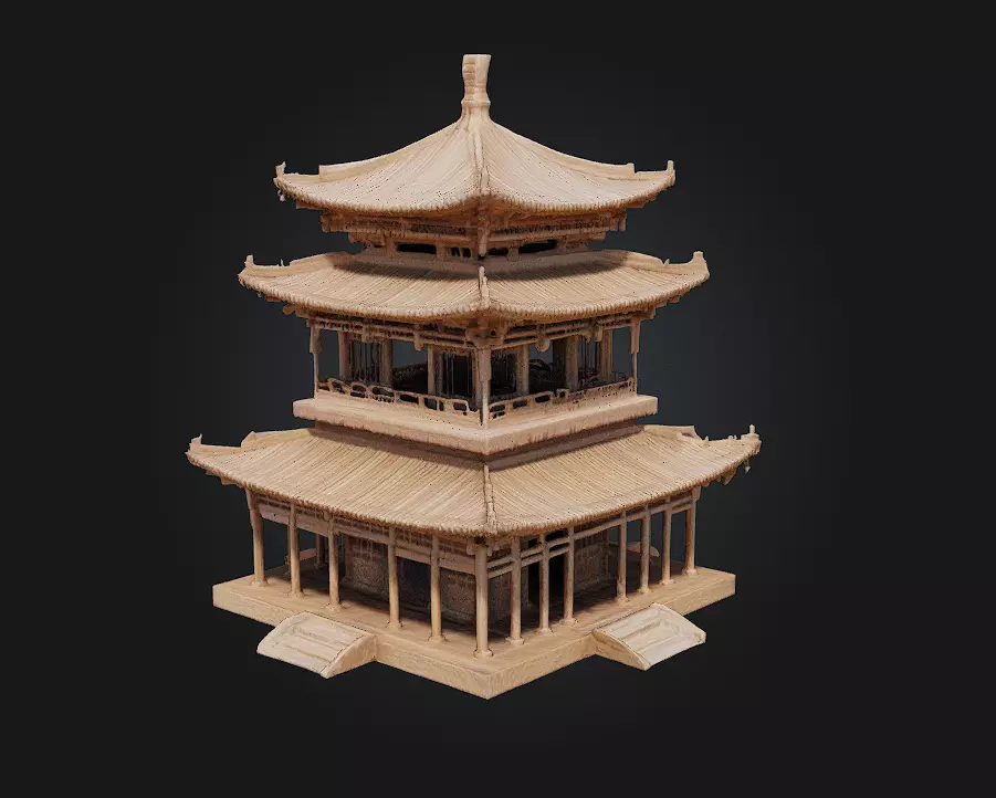 Pagoda Elegance Timeless Beauty in Every Tier 3D model