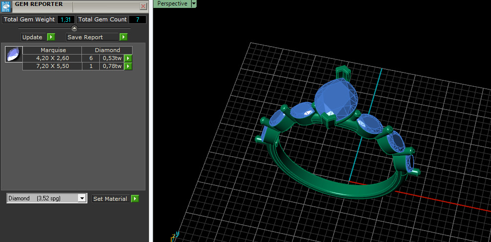 Ring marquise Model 7457 3D print model_10