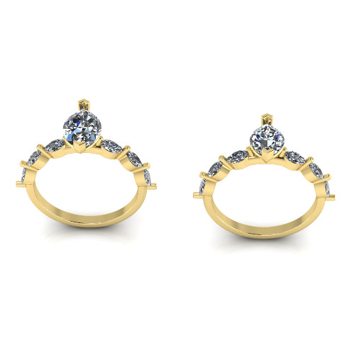 Ring marquise Model 7457 3D print model_1