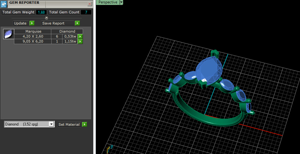 Ring marquise Model 7457 3D print model_9