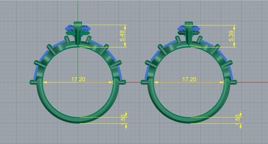 Ring marquise Model 7457 3D print model_5
