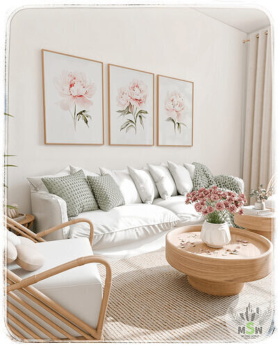 Spring Living Room Blender Scene 3D model