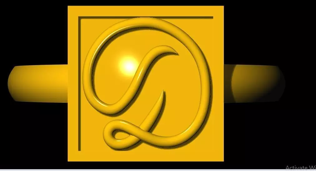 alphabet signet ring 3dm file 3D print model_0