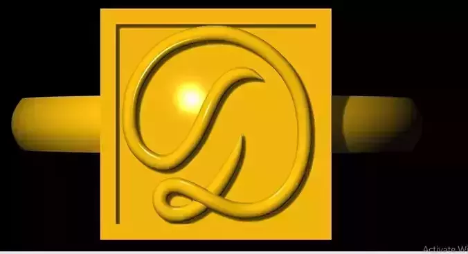 alphabet signet ring 3dm file