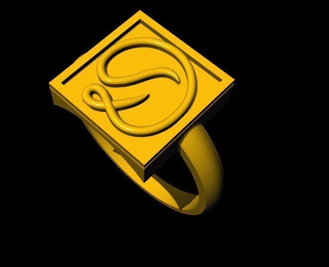 alphabet signet ring 3dm file 3D print model_1