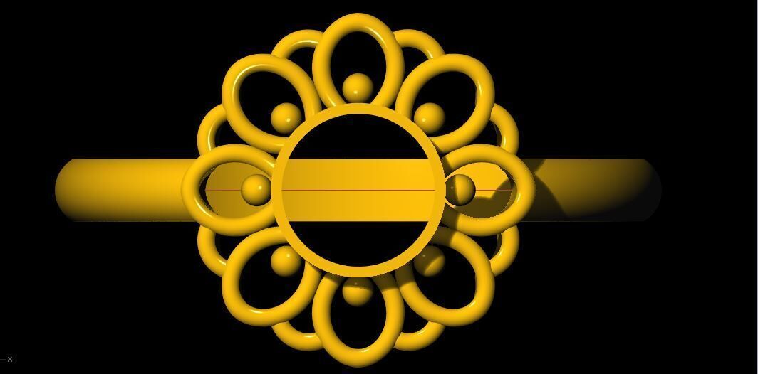 flower ring 3dm file 3D print model_1