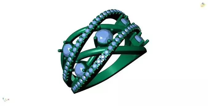 Jewelry 3D Models with render and 3dm  stl - R-3930