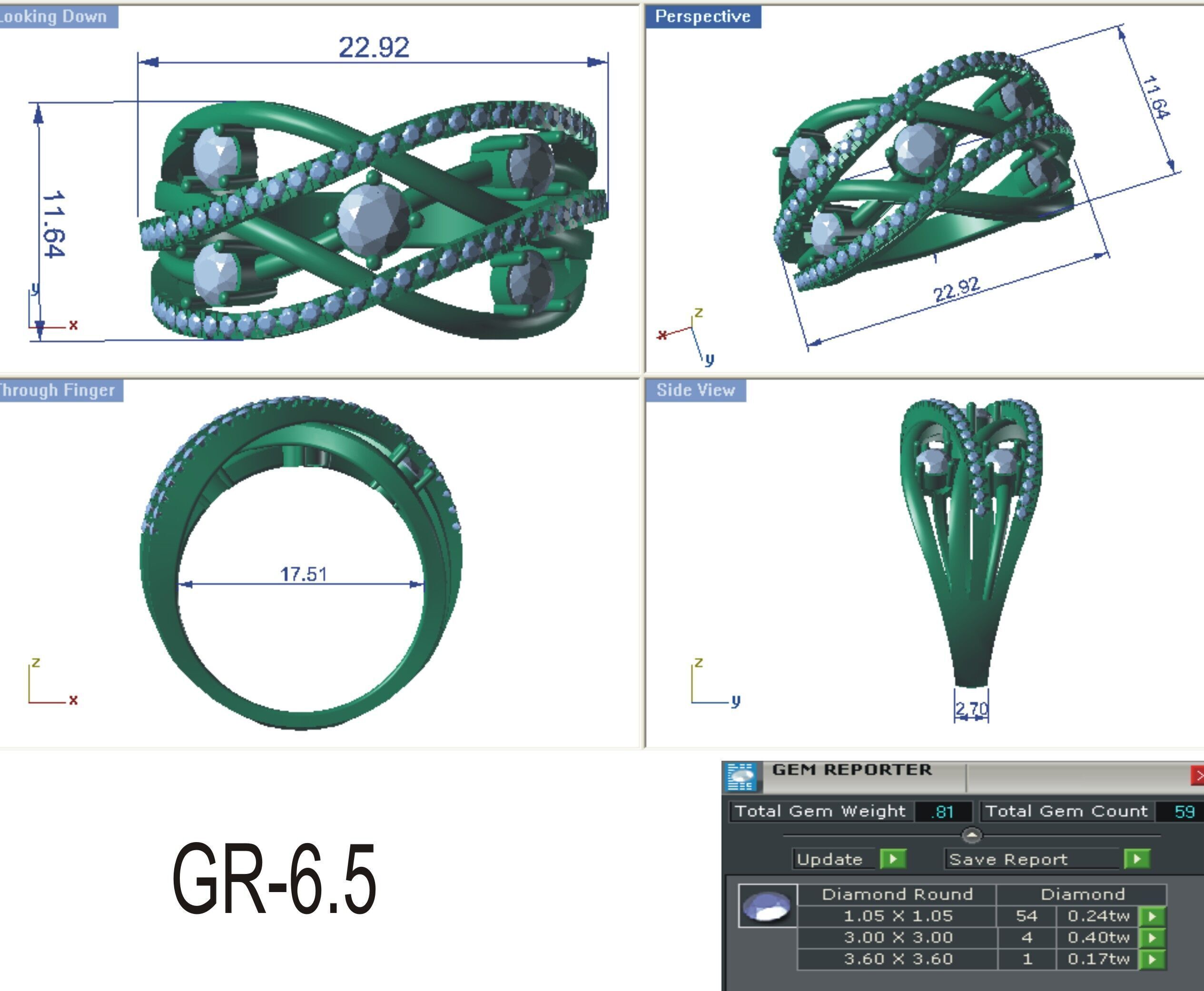 Jewelry 3D Models with render and 3dm  stl - R-3930 3D print model_4