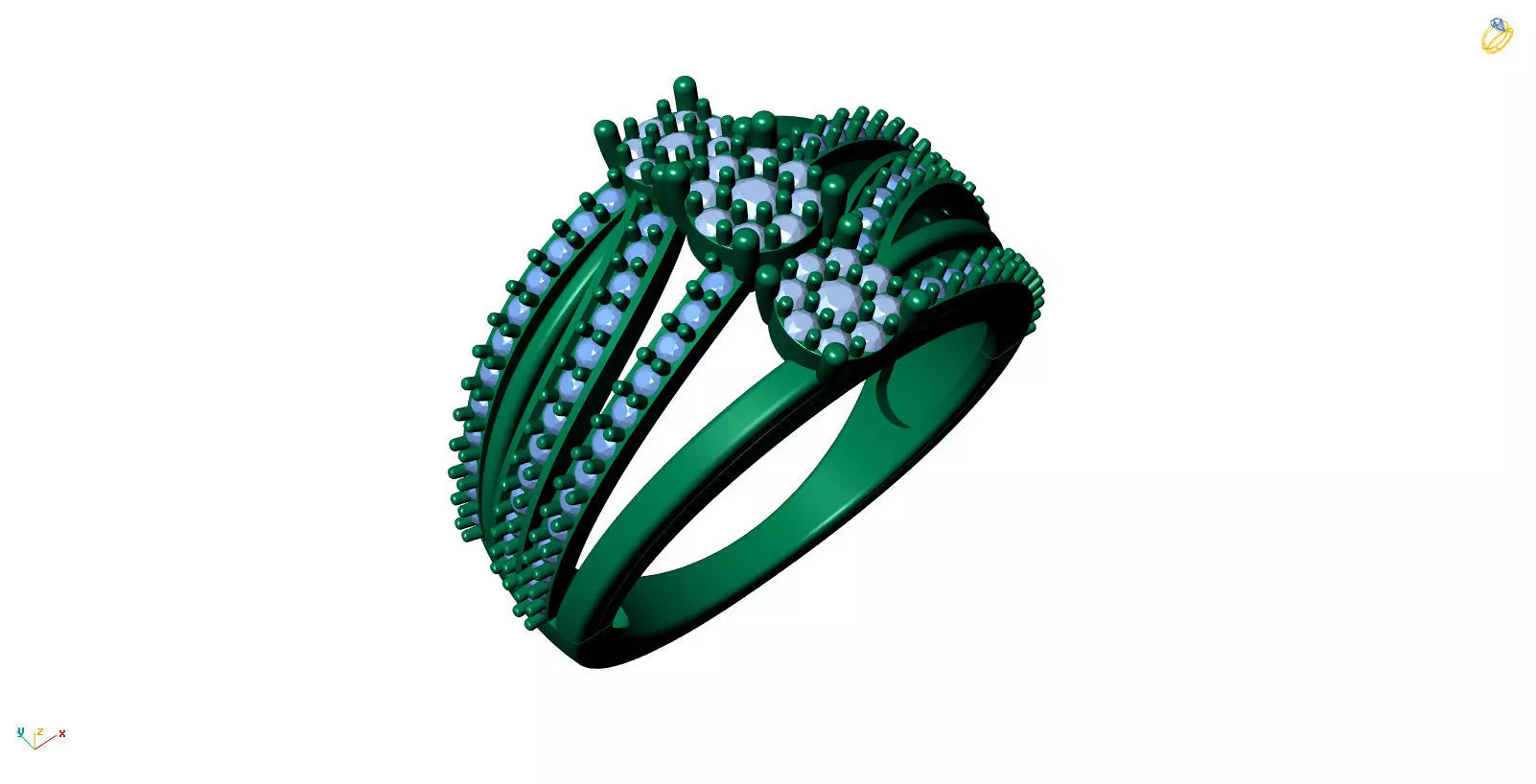 Jewelry 3D Models with render and 3dm stl - R-3931 3D print model_0