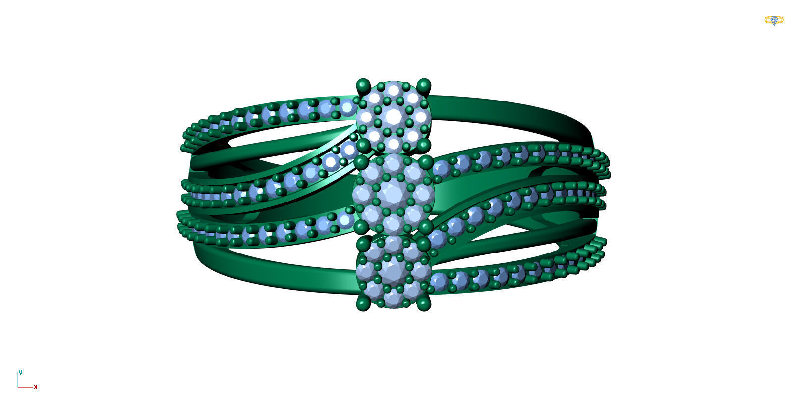 Jewelry 3D Models with render and 3dm stl - R-3931 3D print model_1