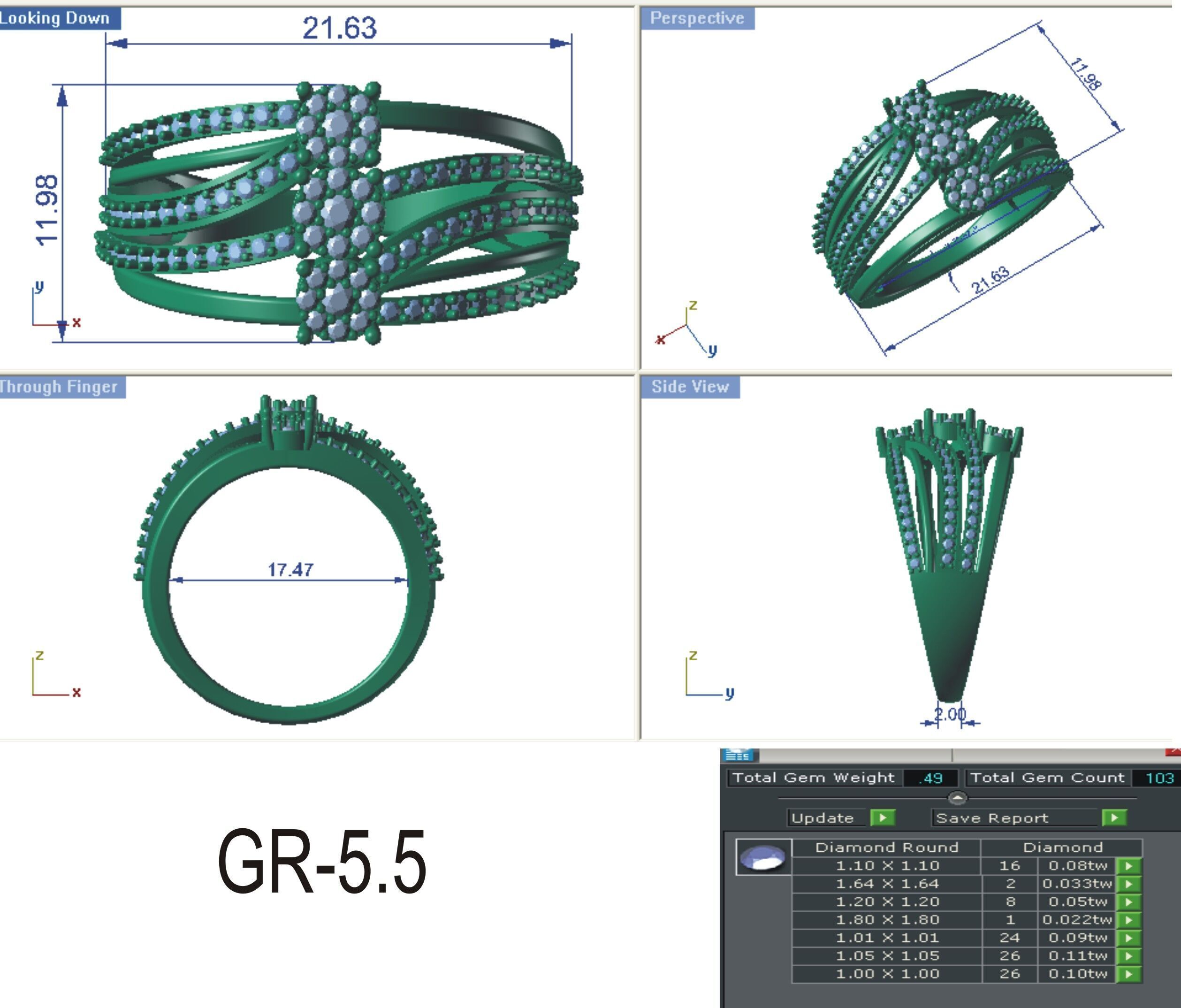 Jewelry 3D Models with render and 3dm stl - R-3931 3D print model_4
