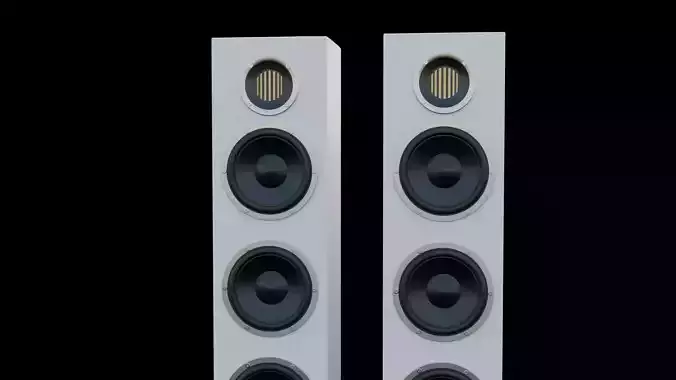 WHITE COLUMN SPEAKERS  3D model