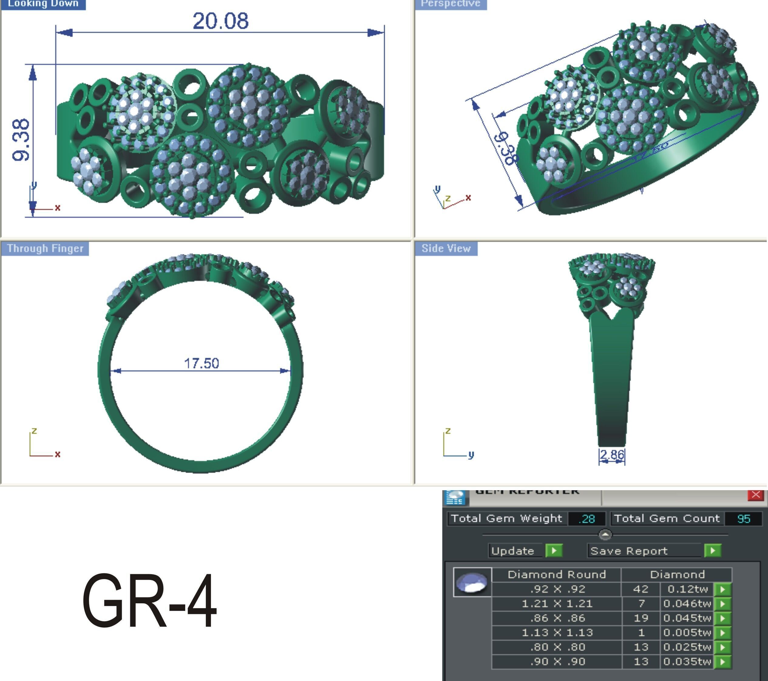 Jewelry 3D Models with render and 3dm  stl - R-3932 3D print model_4