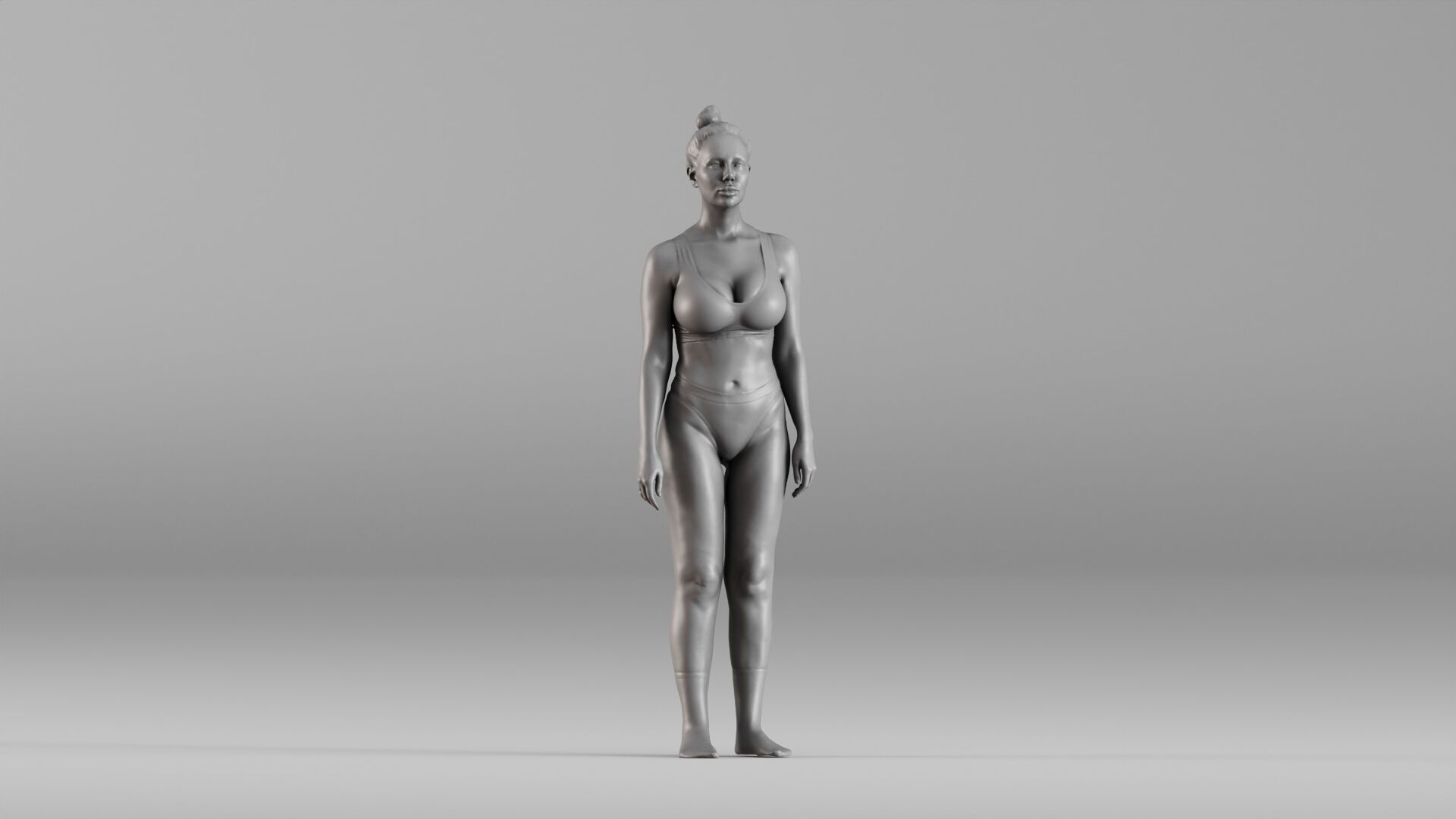 S00111 Standing Athletic Woman in Swimwear 3dp 3D print model_2