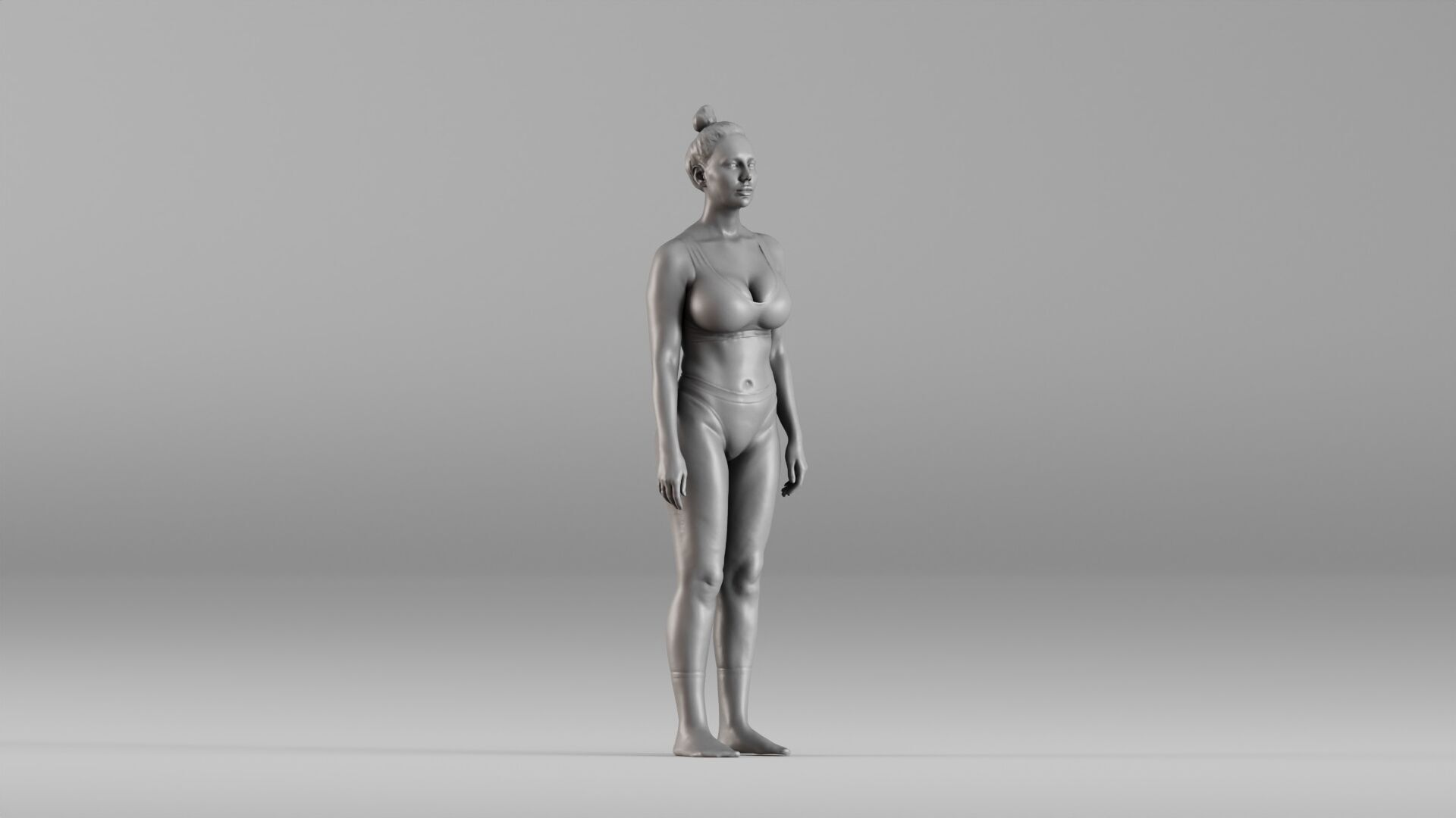 S00111 Standing Athletic Woman in Swimwear 3dp 3D print model_3