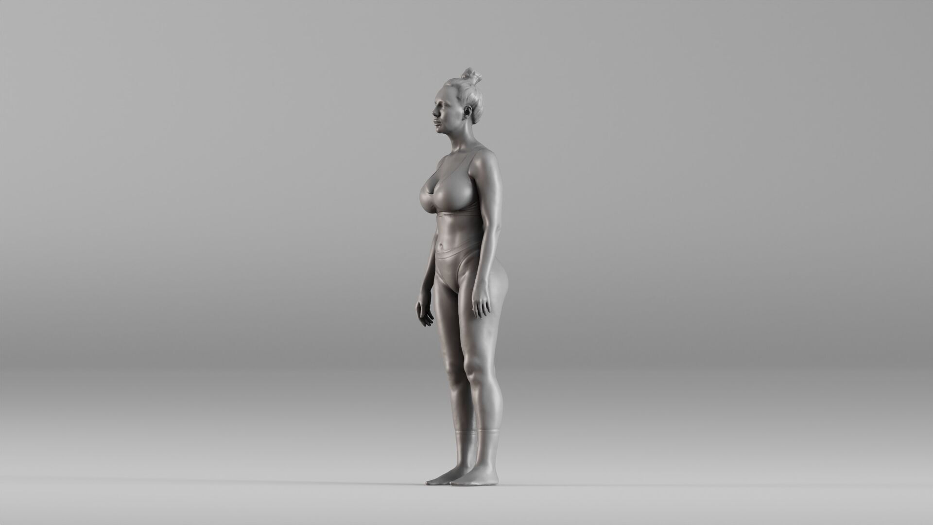 S00111 Standing Athletic Woman in Swimwear 3dp 3D print model_9
