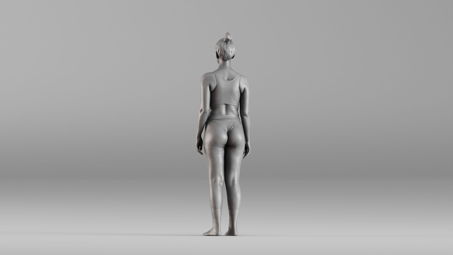 S00111 Standing Athletic Woman in Swimwear 3dp 3D print model_7