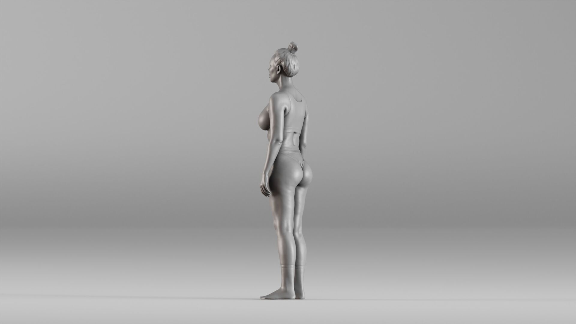 S00111 Standing Athletic Woman in Swimwear 3dp 3D print model_15