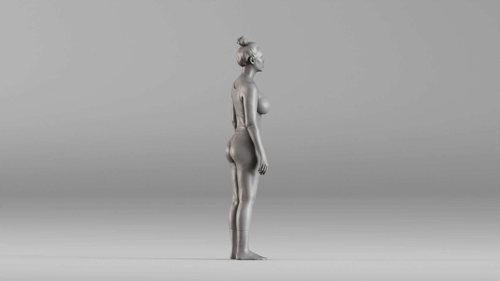 S00111 Standing Athletic Woman in Swimwear 3dp 3D print model_5