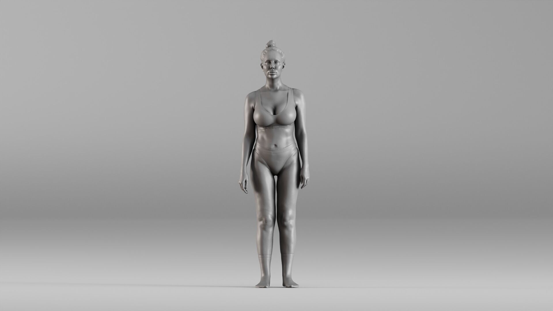 S00111 Standing Athletic Woman in Swimwear 3dp 3D print model_1