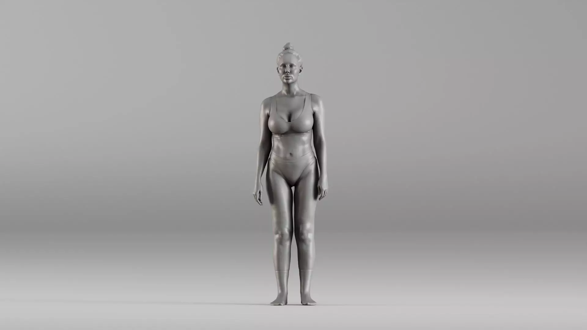 S00111 Standing Athletic Woman in Swimwear 3dp 3D print model_0