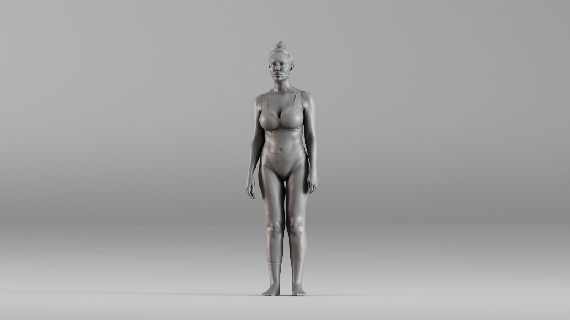 S00111 Standing Athletic Woman in Swimwear 3dp 3D print model_19