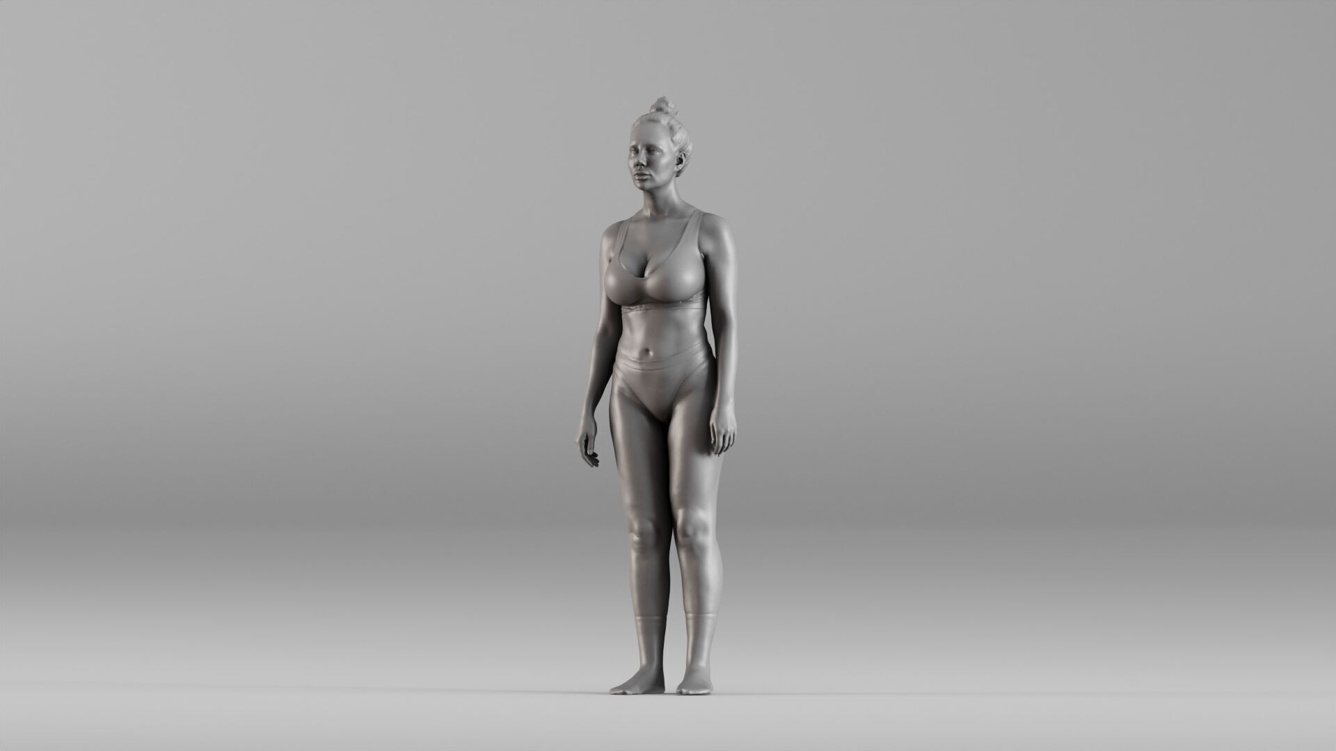 S00111 Standing Athletic Woman in Swimwear 3dp 3D print model_18