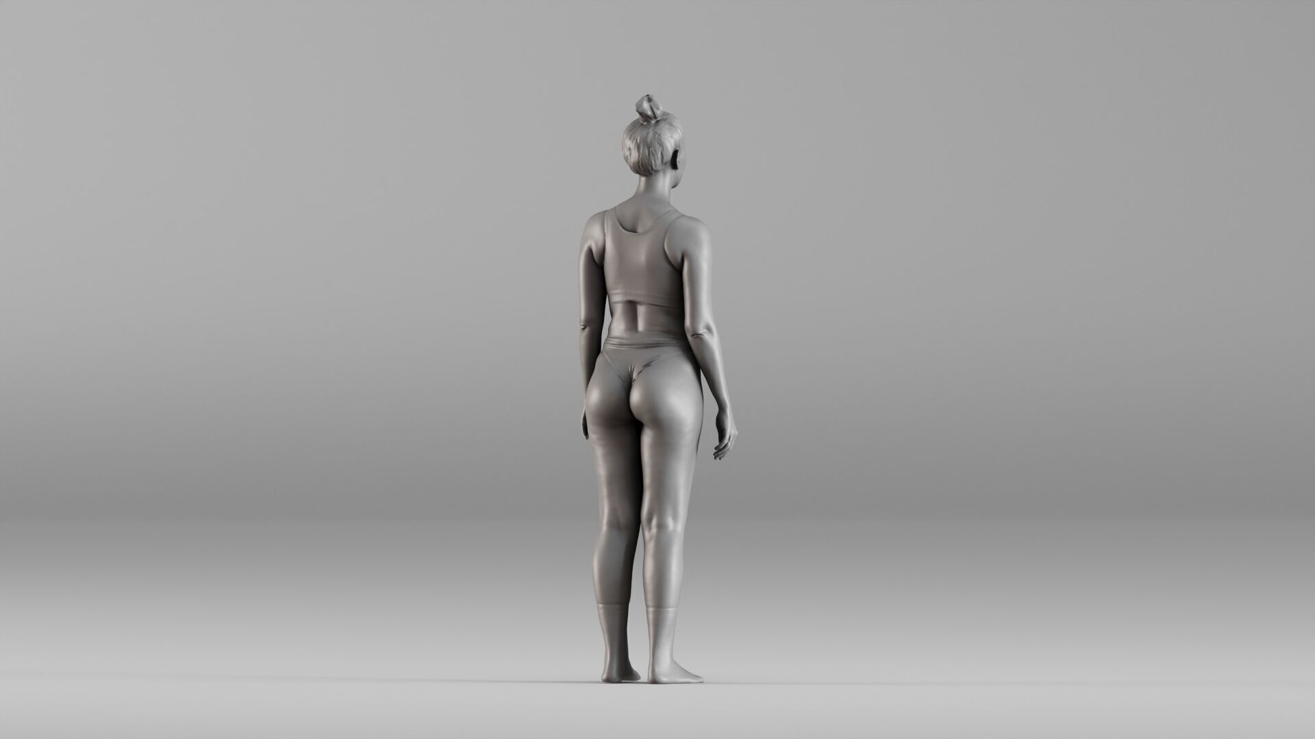 S00111 Standing Athletic Woman in Swimwear 3dp 3D print model_13