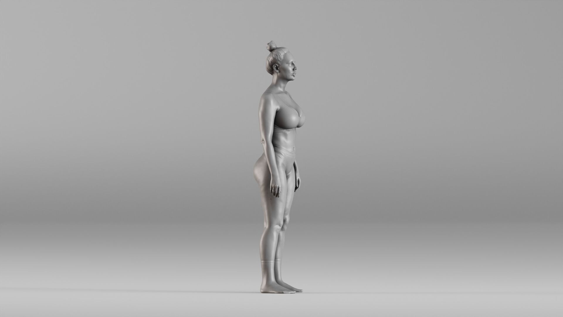 S00111 Standing Athletic Woman in Swimwear 3dp 3D print model_4