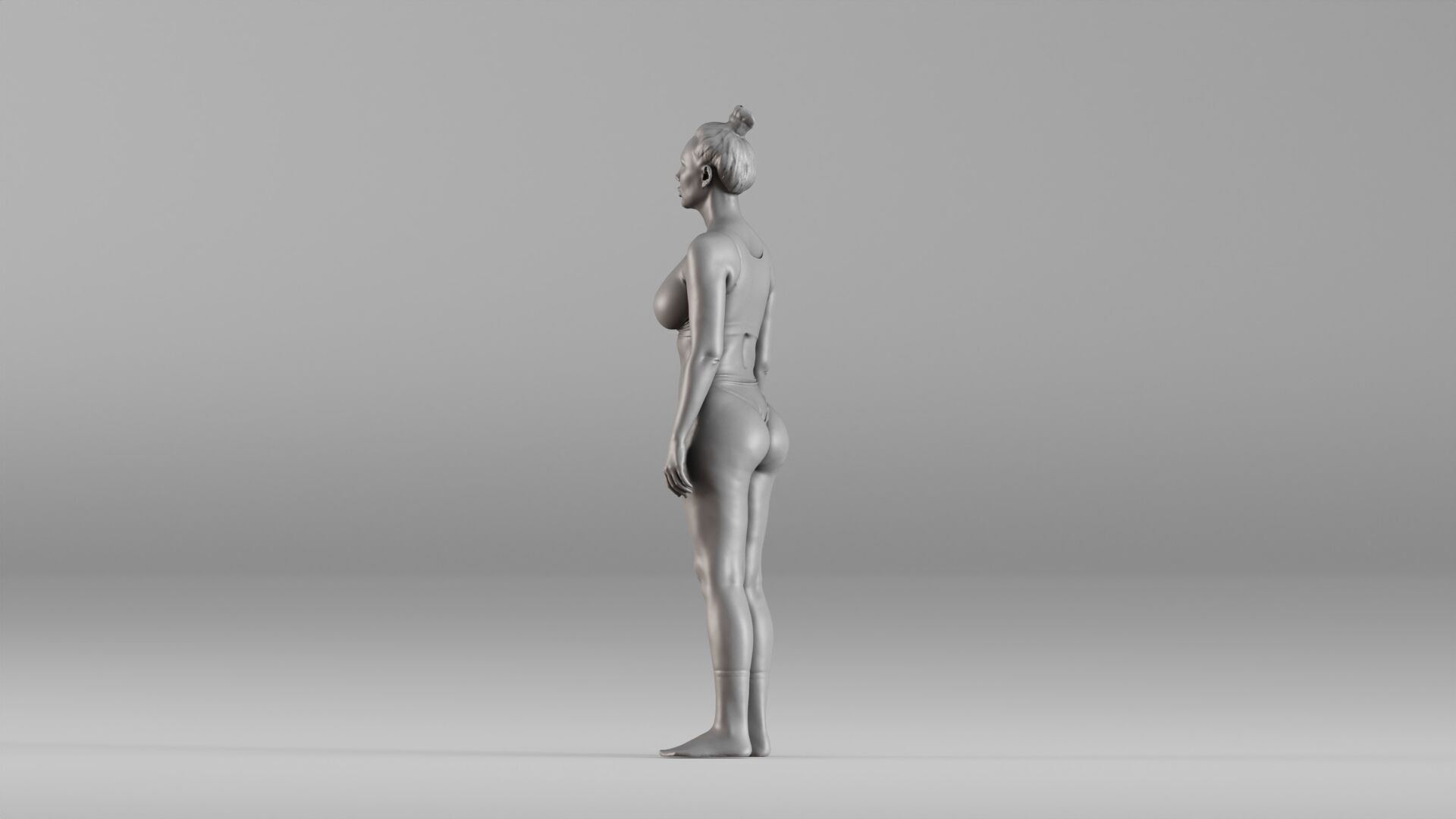 S00111 Standing Athletic Woman in Swimwear 3dp 3D print model_8