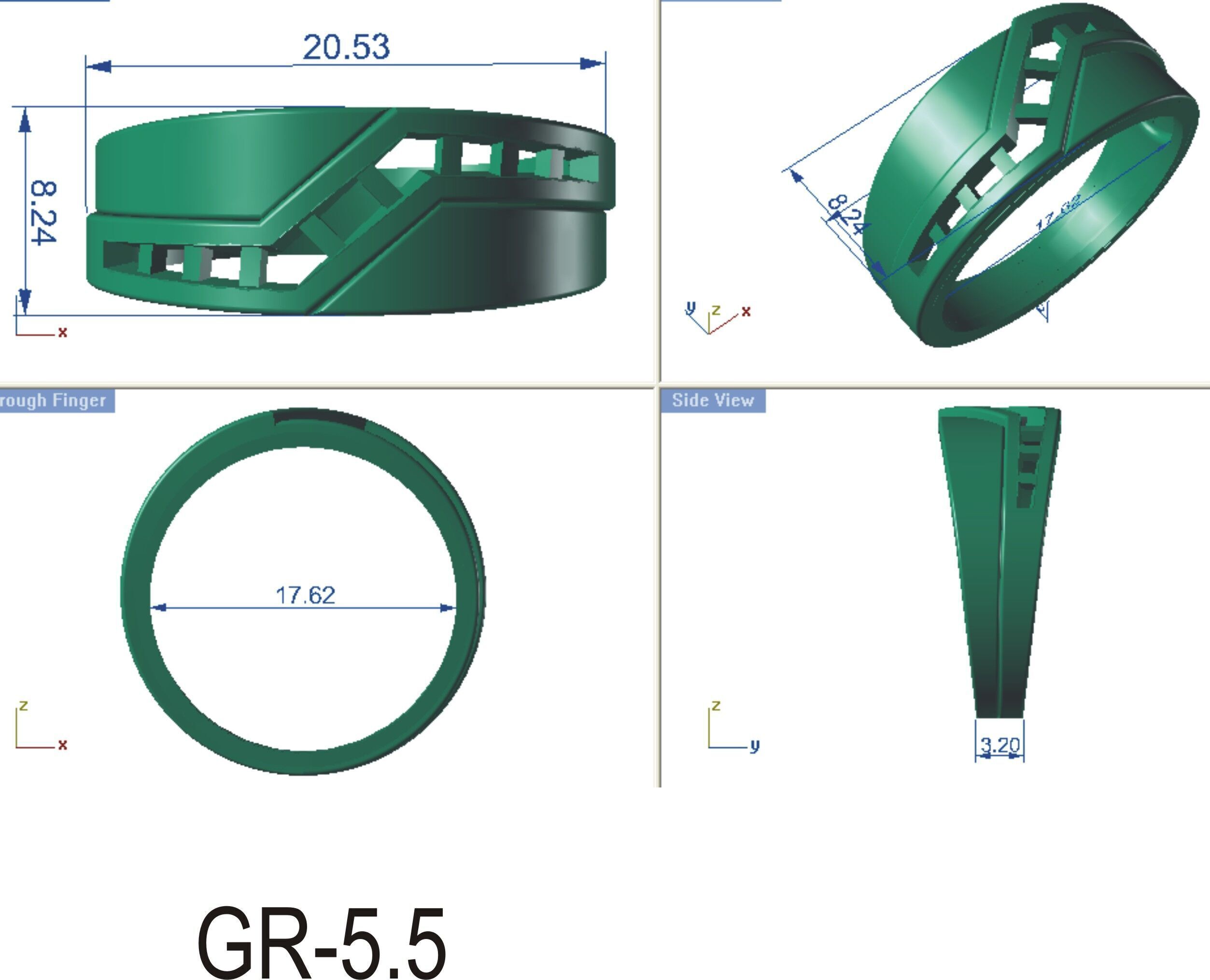 Jewelry 3D Models with render and 3dm stl - R-3939 3D print model_4