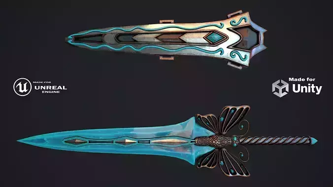 Sword butterfly with scabbard