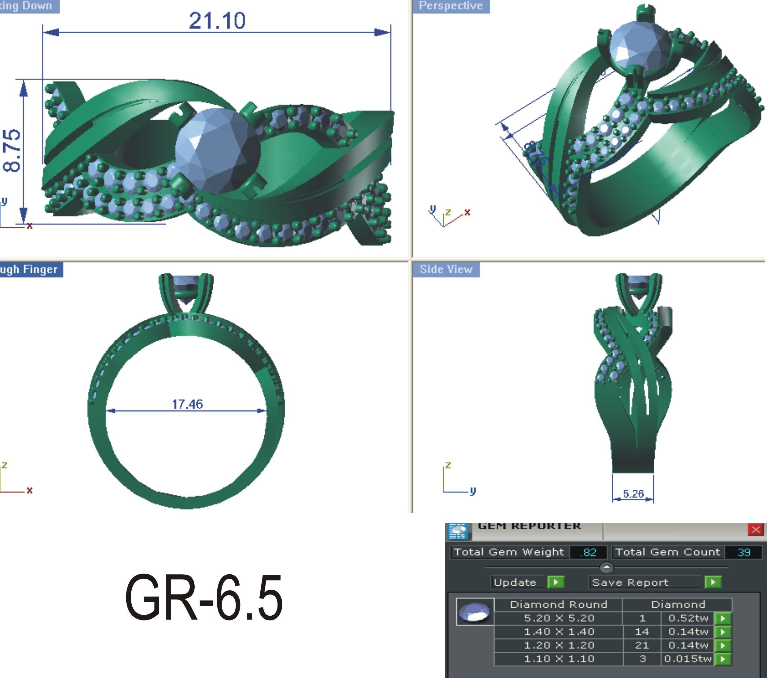 Jewelry 3D Models with render and 3dm stl - R-3941 3D print model_4