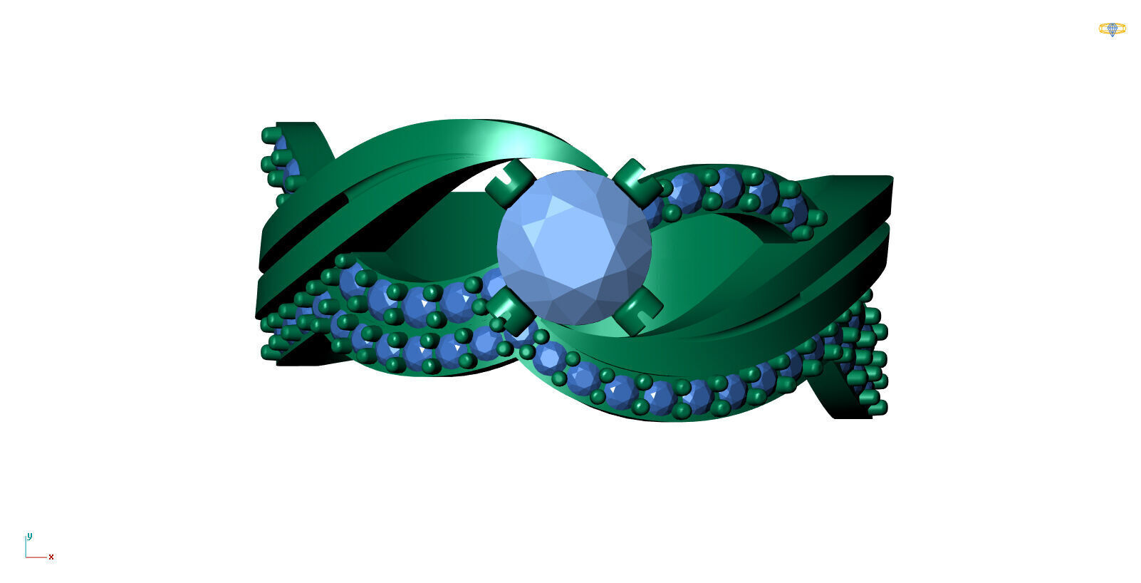 Jewelry 3D Models with render and 3dm stl - R-3941 3D print model_1