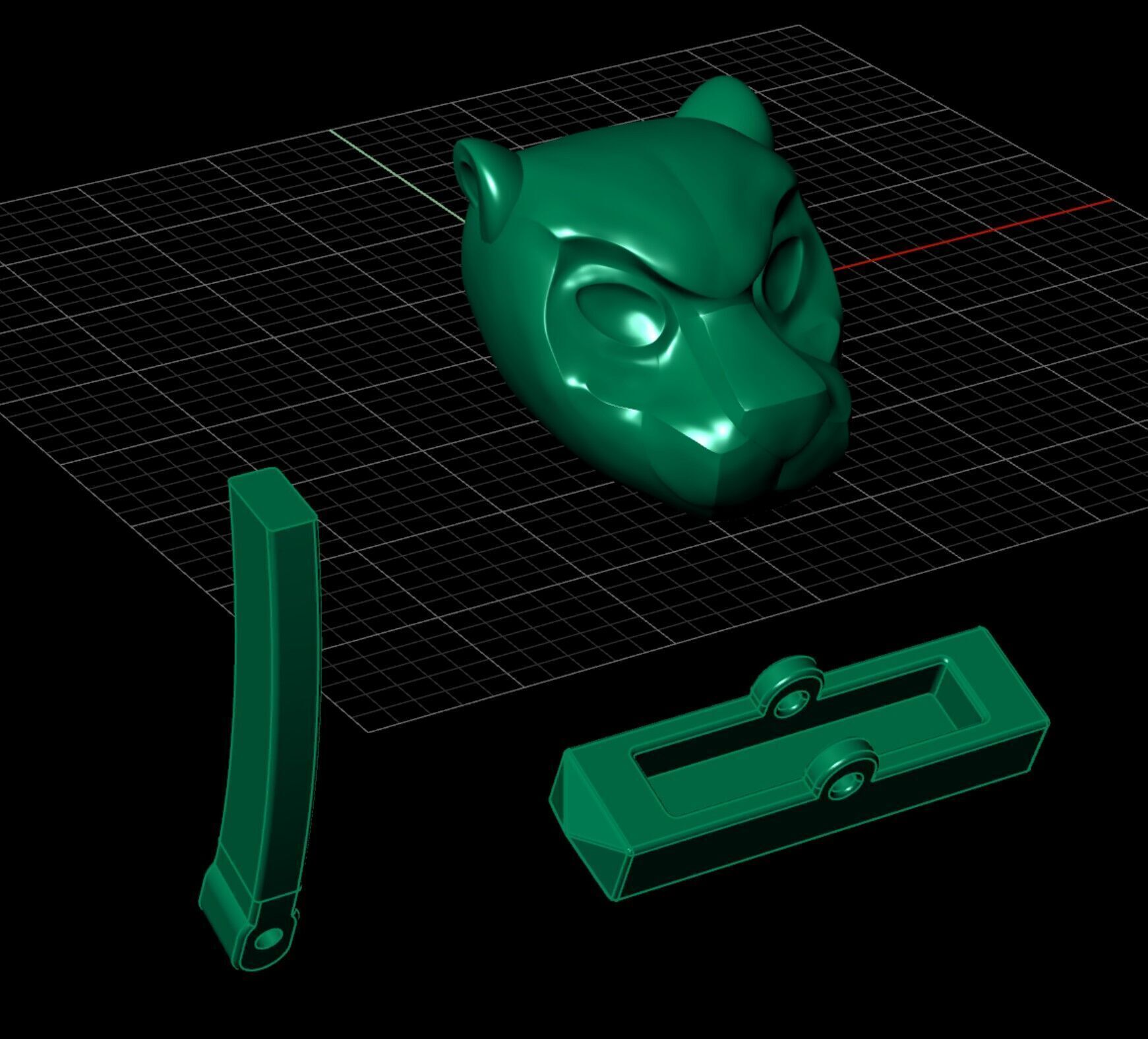 Panther Head Cufflinks 3D print model_3