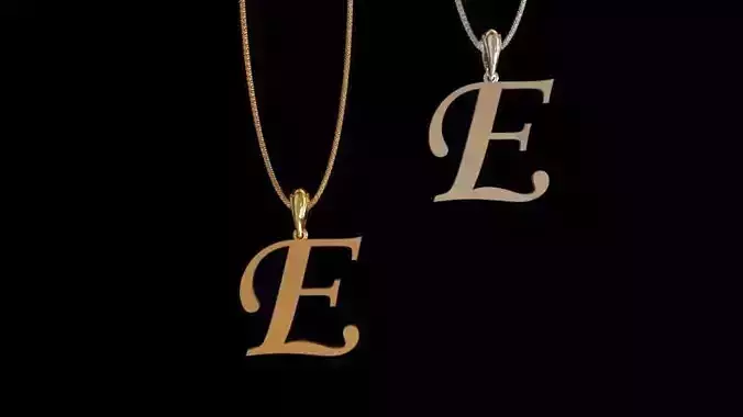 Letter E NECKLACE 3D print model