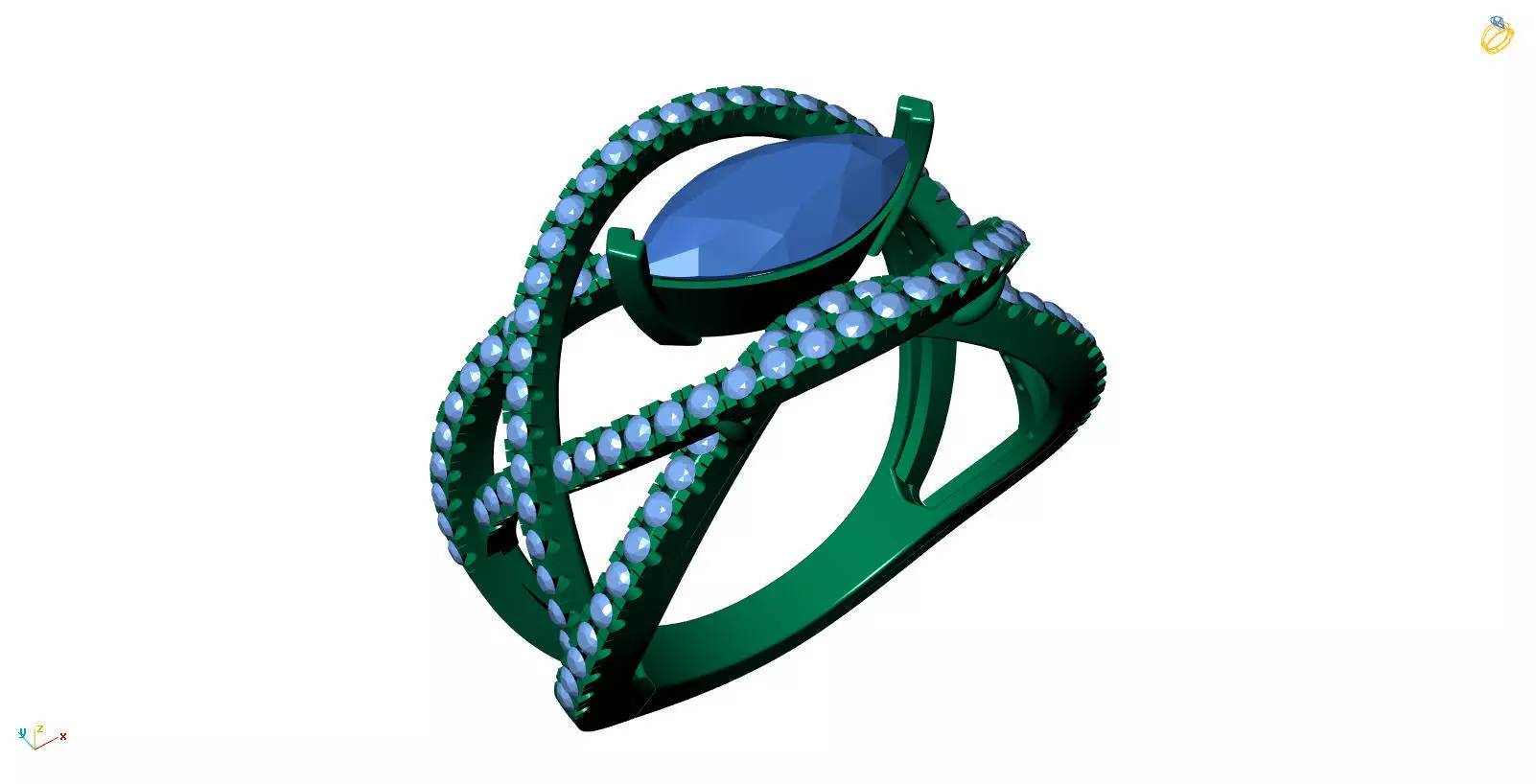 Jewelry 3D Models with render and 3dm stl - R-3946 3D print model_0