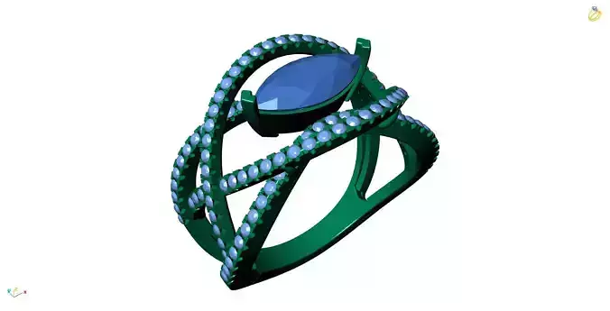 Jewelry 3D Models with render and 3dm  stl - R-3946