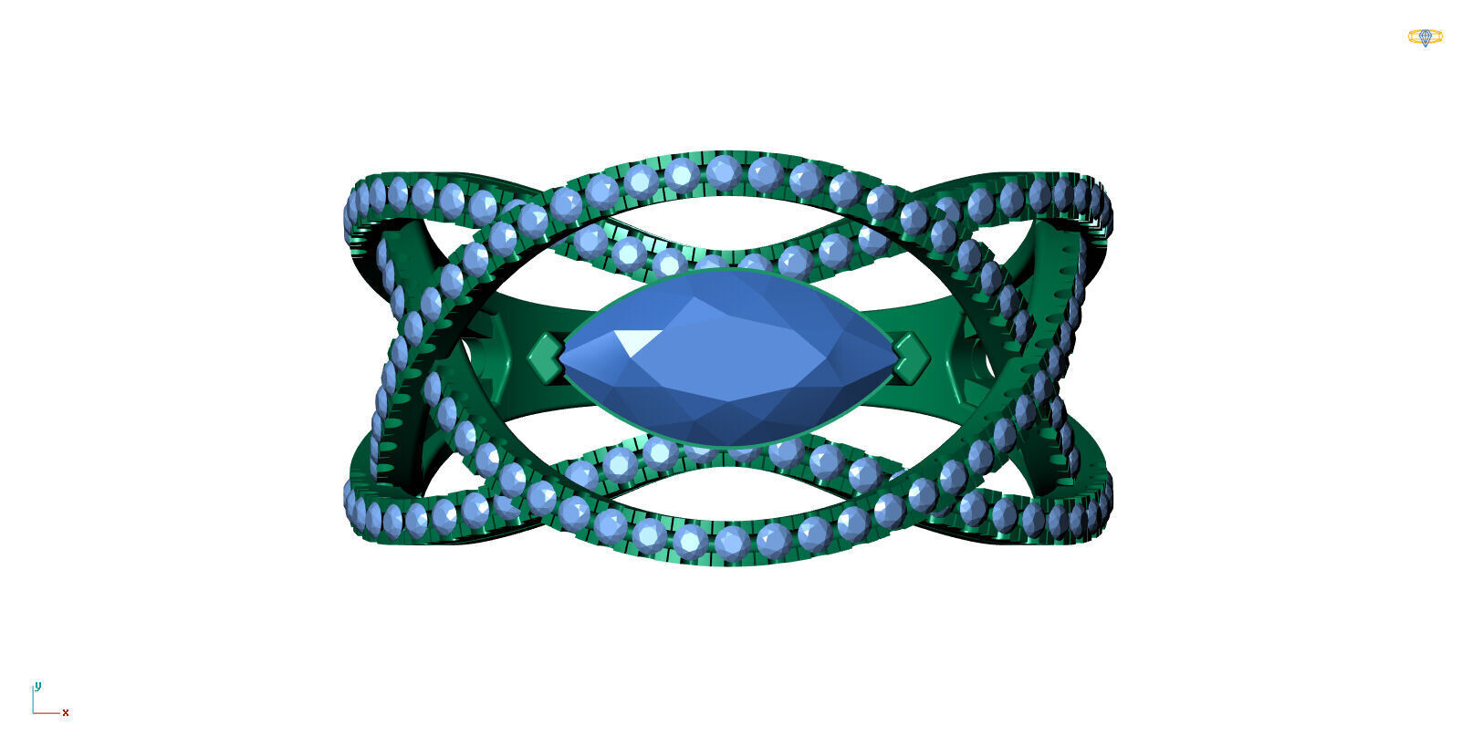 Jewelry 3D Models with render and 3dm stl - R-3946 3D print model_1