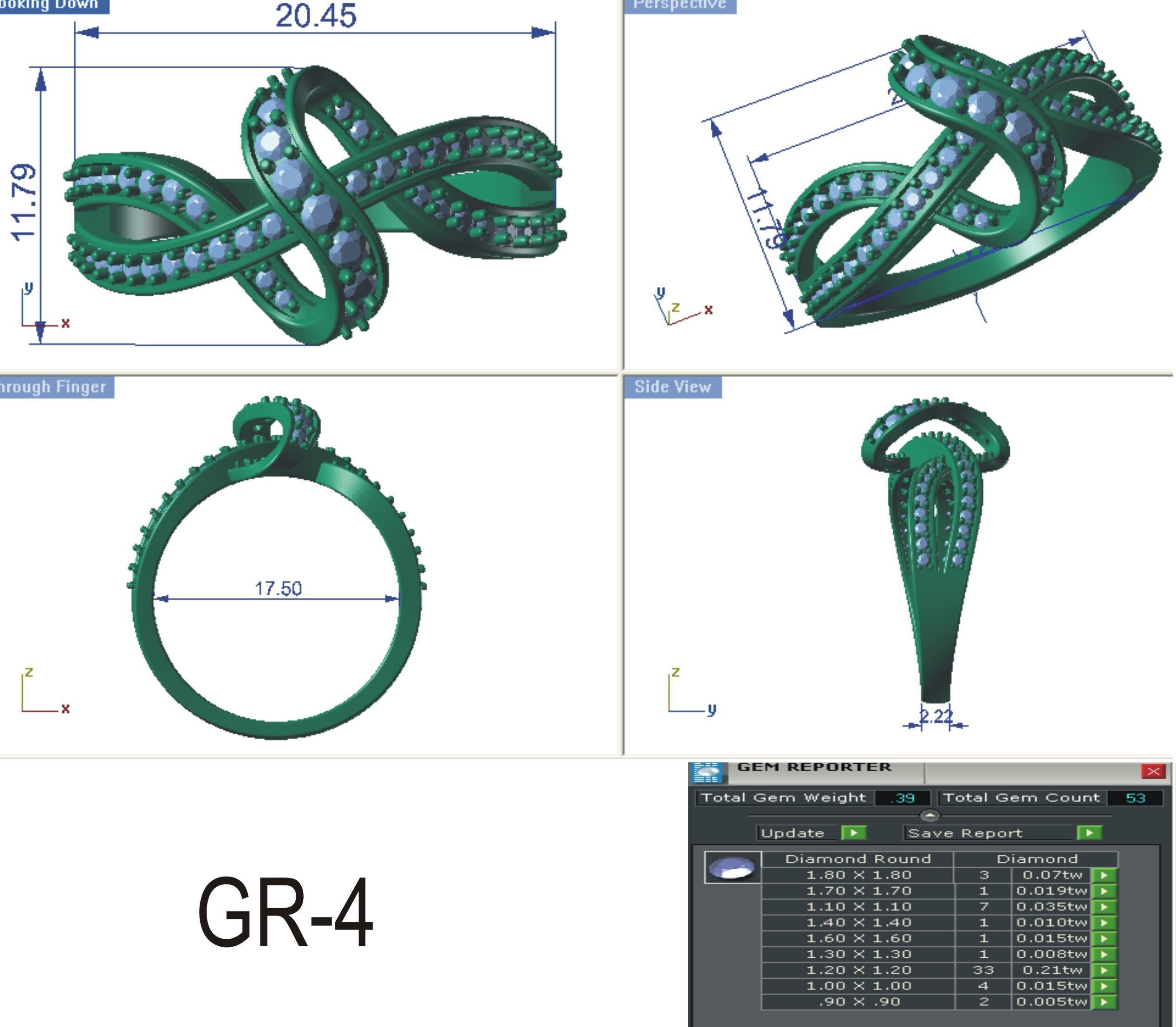 Jewelry 3D Models with render and 3dm stl - R-3947 3D print model_4