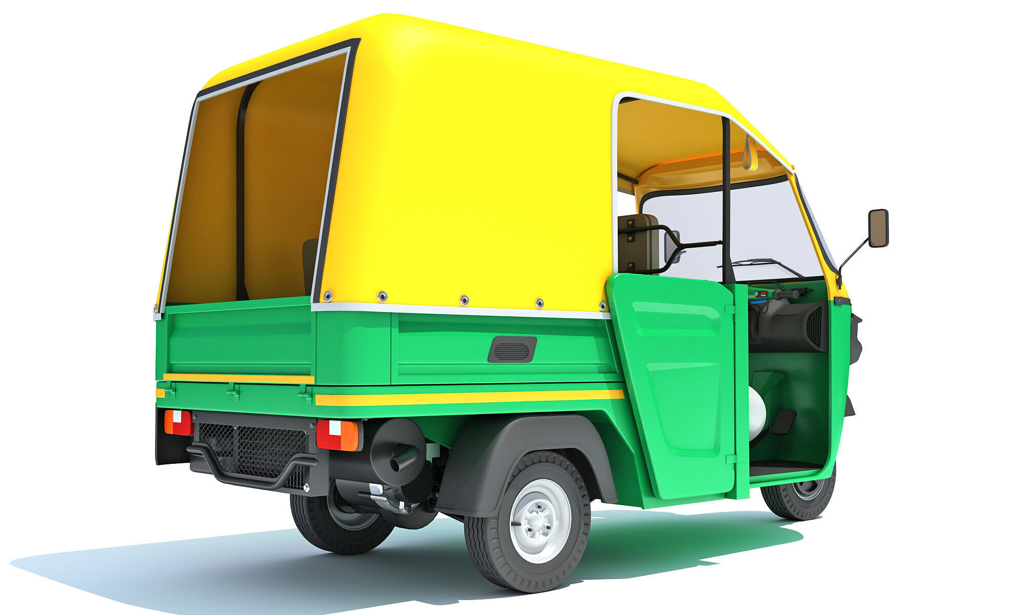 3 Wheeler Taxi Tuk Tuk 3D model_6