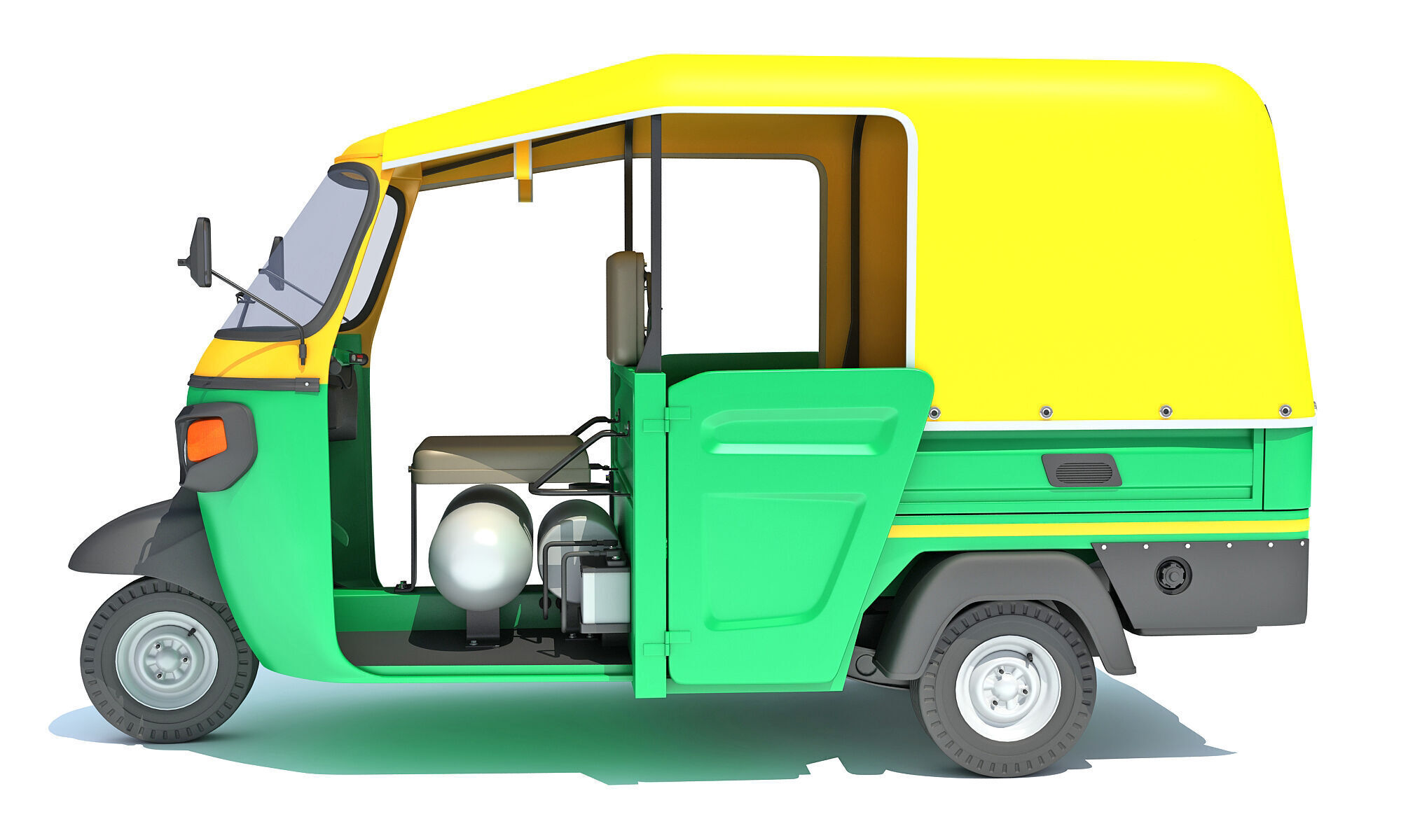 3 Wheeler Taxi Tuk Tuk 3D model_1