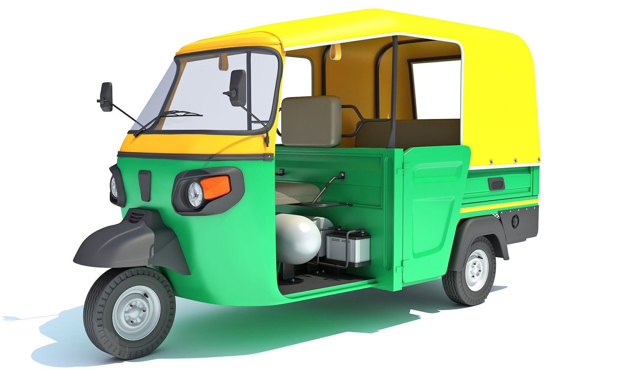 3 Wheeler Taxi Tuk Tuk 3D model_9